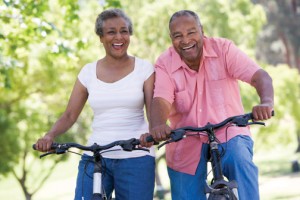 Couple on bicycle ride