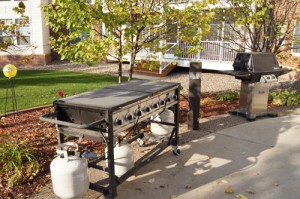 Gas grills on patio